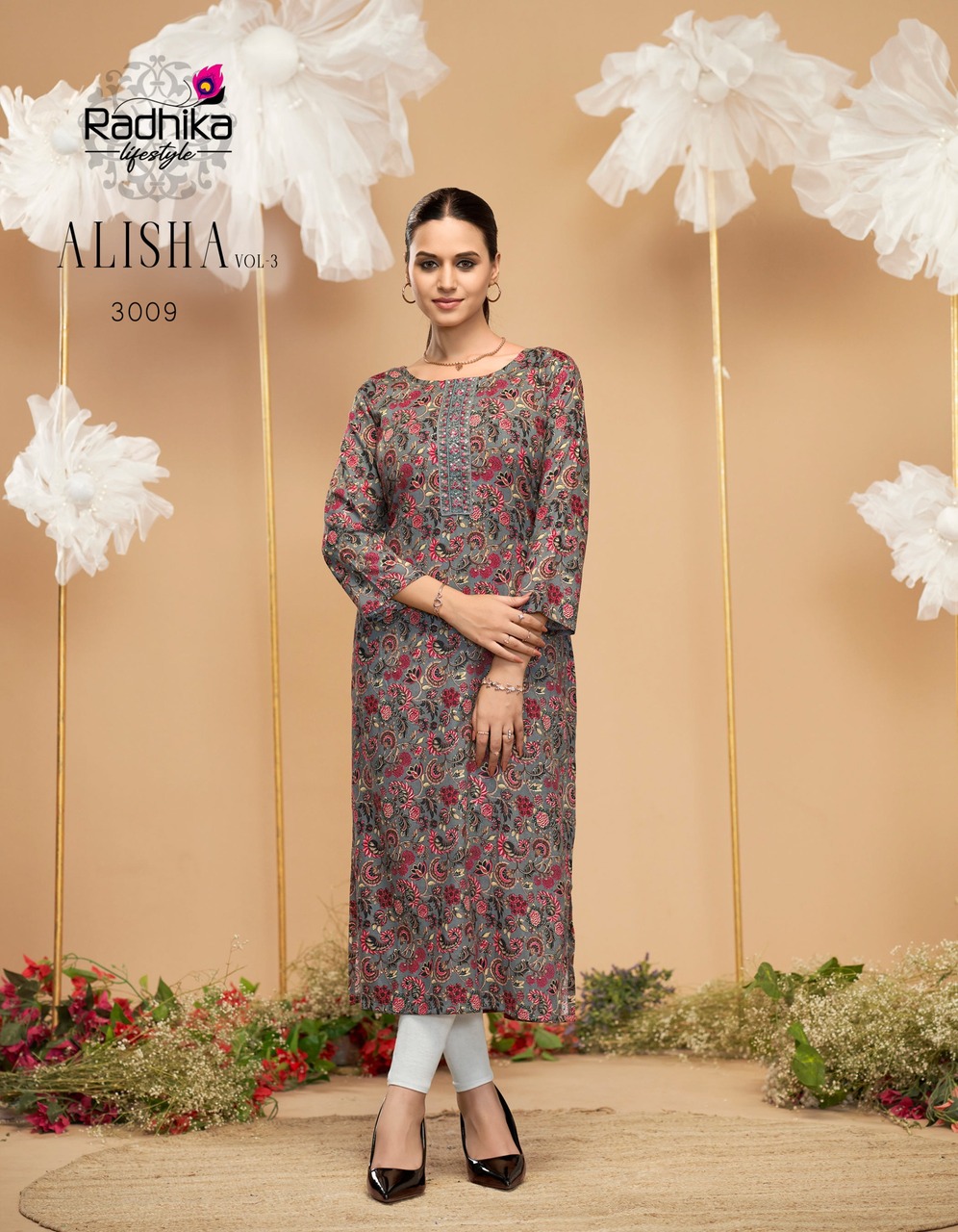 Radhika Lifestyle Alisha Vol 3 Rayon Kurti Catalog collection 1