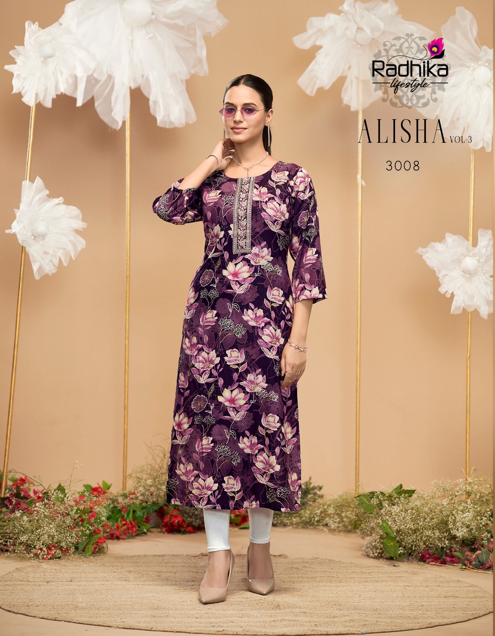 Radhika Lifestyle Alisha Vol 3 Rayon Kurti Catalog collection 2