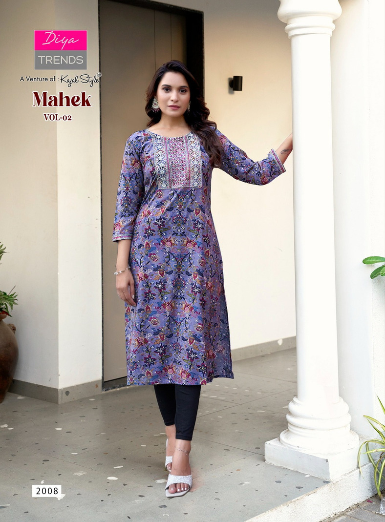 Diya Trends Mahek Vol 2 Rayon Kurti Catalog collection 1
