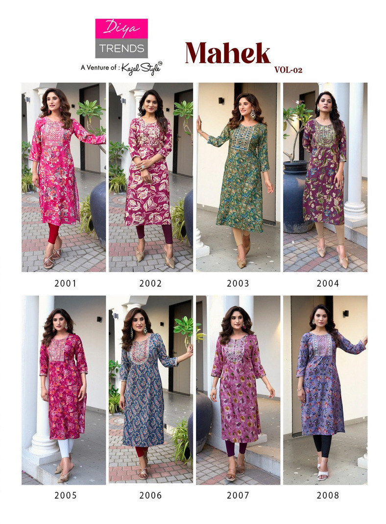 Diya Trends Mahek Vol 2 Rayon Kurti Catalog collection 10