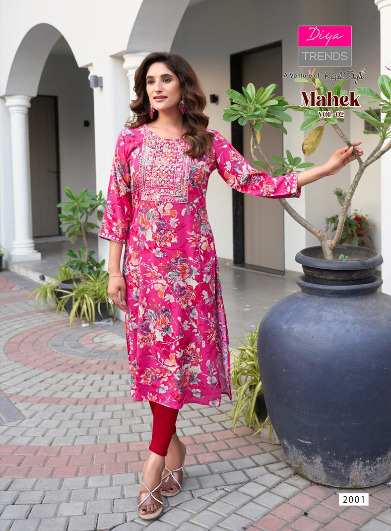 Diya Trends Mahek Vol 2 Rayon Kurti Catalog collection 8