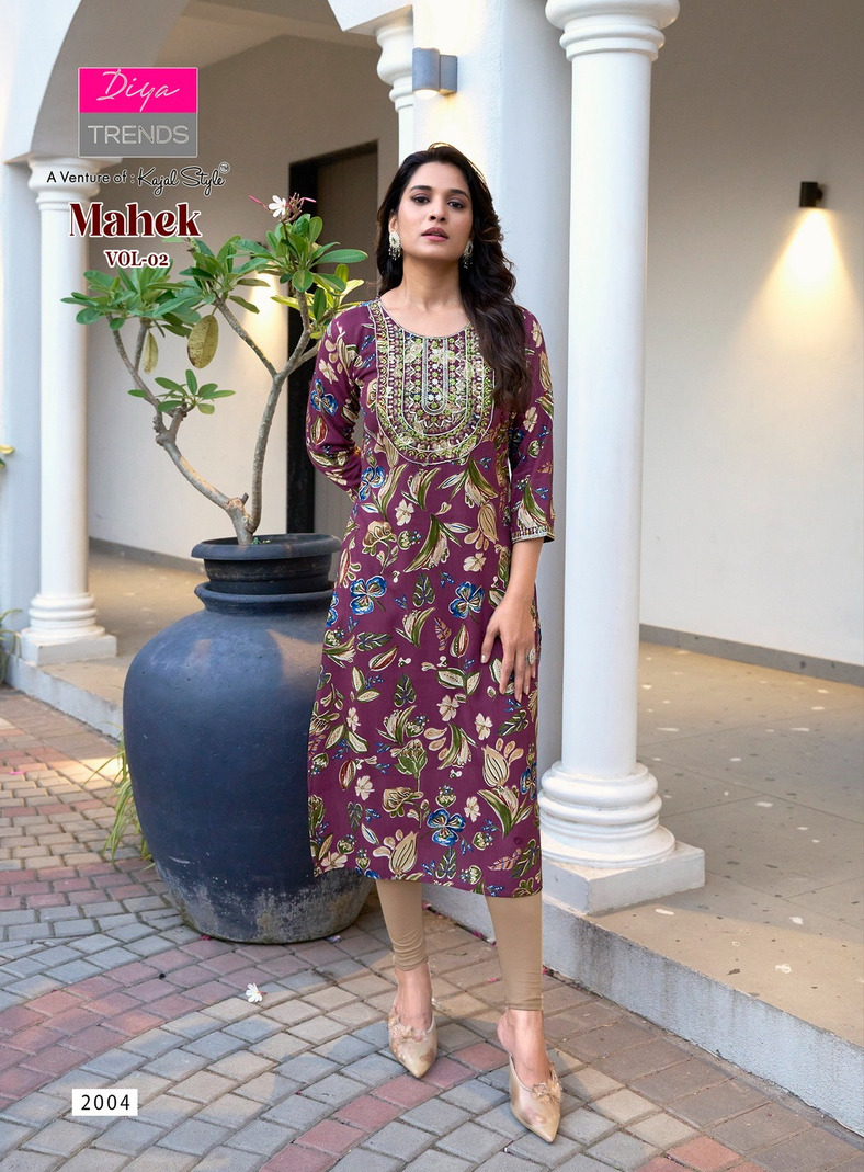Diya Trends Mahek Vol 2 Rayon Kurti Catalog collection 5