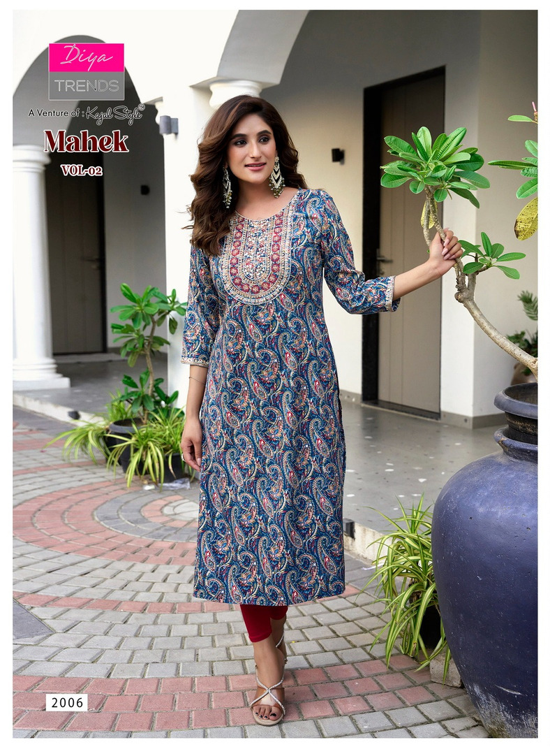 Diya Trends Mahek Vol 2 Rayon Kurti Catalog collection 3