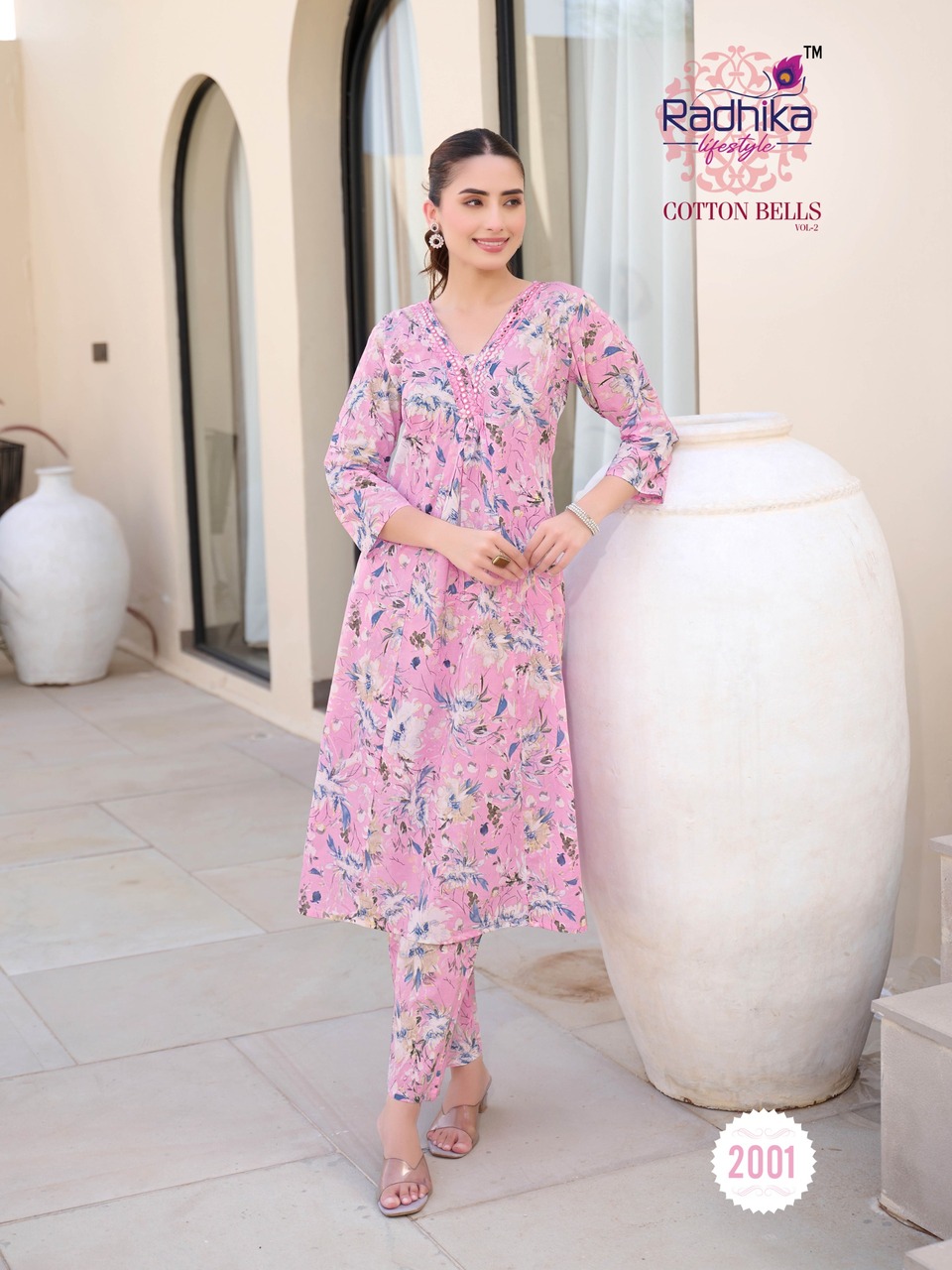 Radhika Lifestyle Cotton Bells Vol 2 Kurti Palazzo Set Catalog collection 9