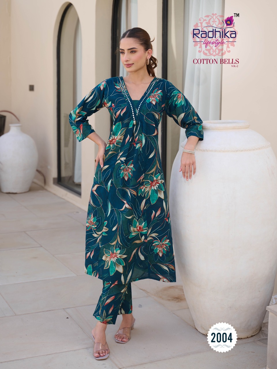 Radhika Lifestyle Cotton Bells Vol 2 Kurti Palazzo Set Catalog collection 6