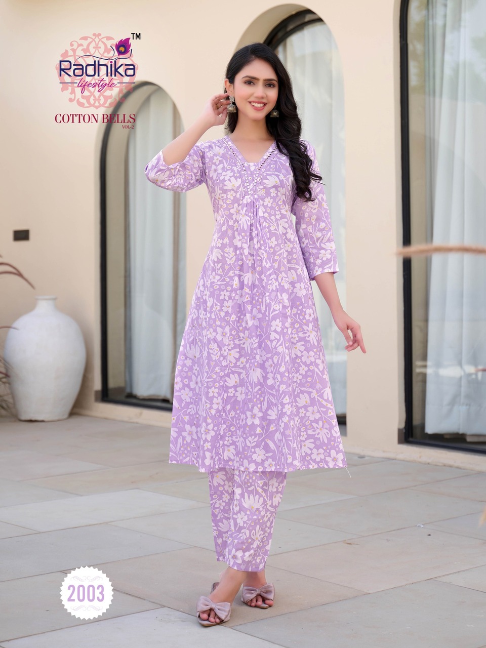 Radhika Lifestyle Cotton Bells Vol 2 Kurti Palazzo Set Catalog collection 7