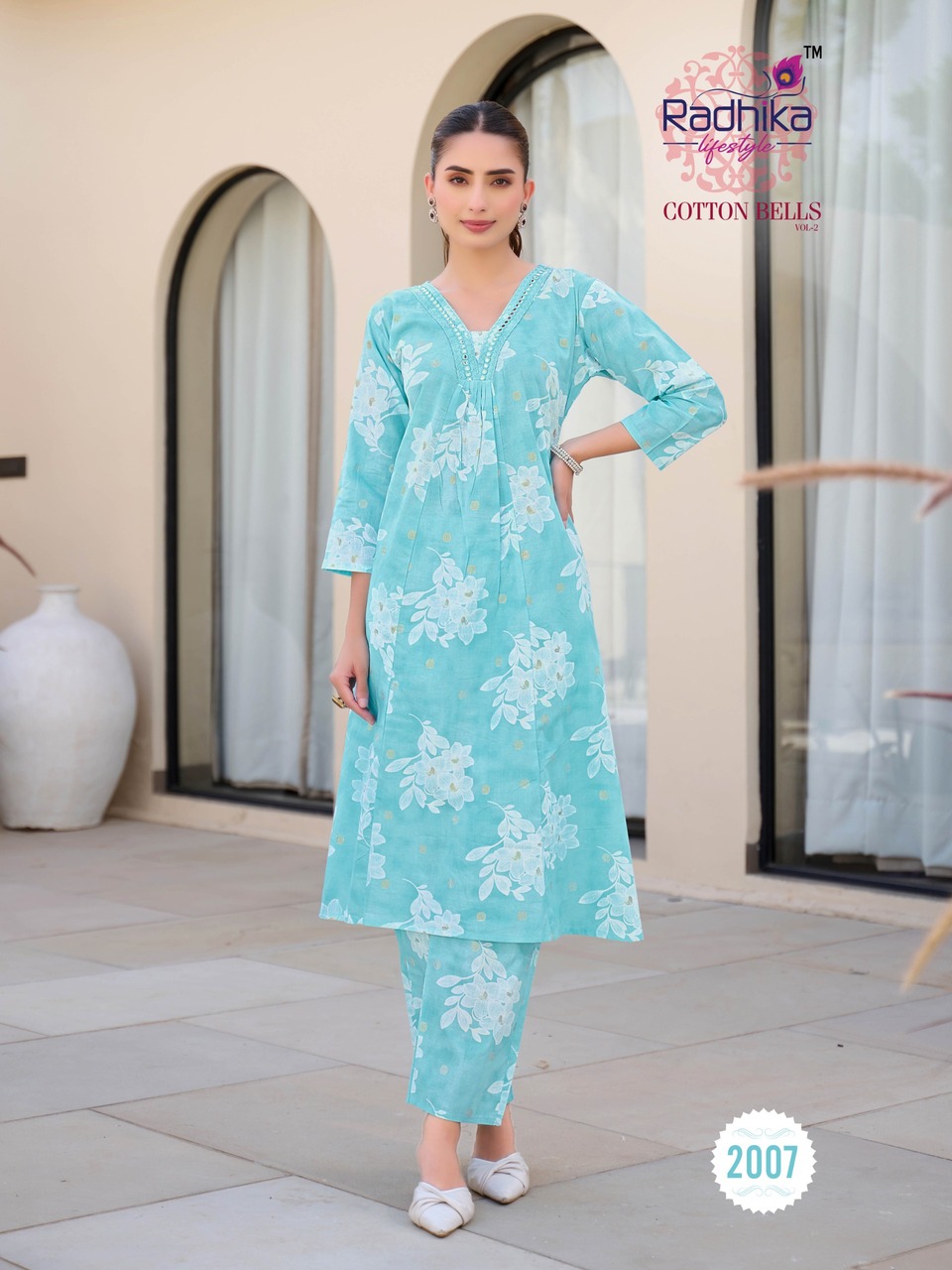 Radhika Lifestyle Cotton Bells Vol 2 Kurti Palazzo Set Catalog collection 2