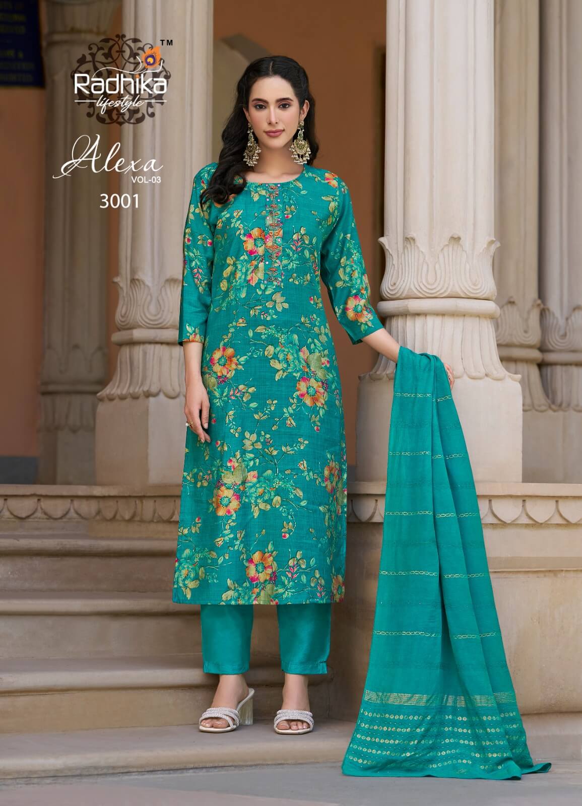 Radhika Lifestyle Alexa Vol 3 Printed Salwar Kameez Catalog collection 12