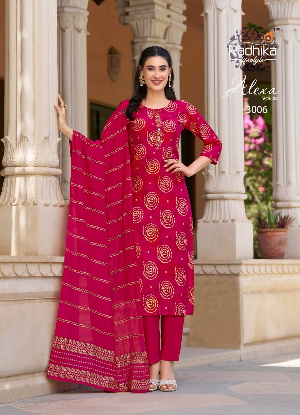 Radhika Lifestyle Alexa Vol 3 Printed Salwar Kameez Catalog collection 1