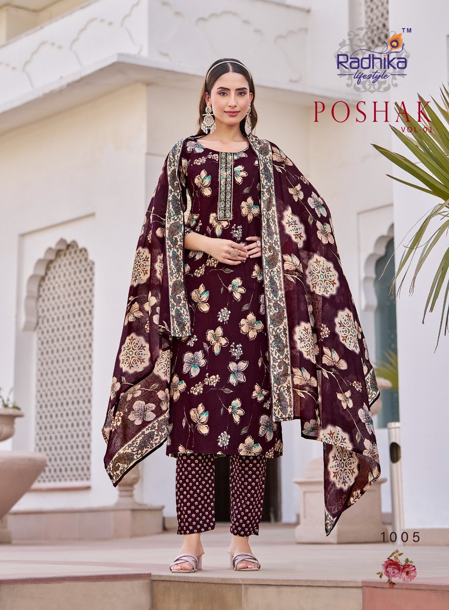 Radhika Lifestyle Poshak Vol 1 Cotton Salwar Kameez Catalog collection 9