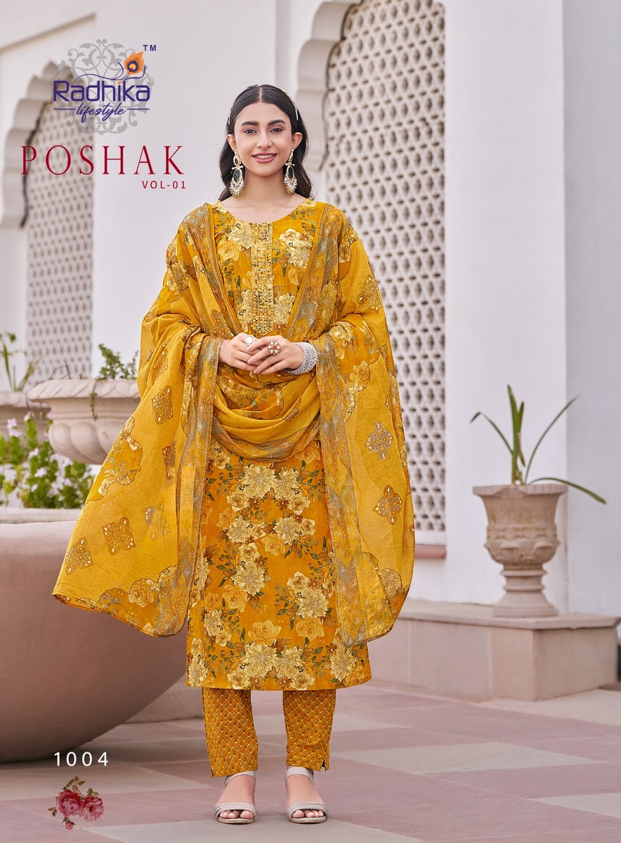 Radhika Lifestyle Poshak Vol 1 Cotton Salwar Kameez Catalog collection 12