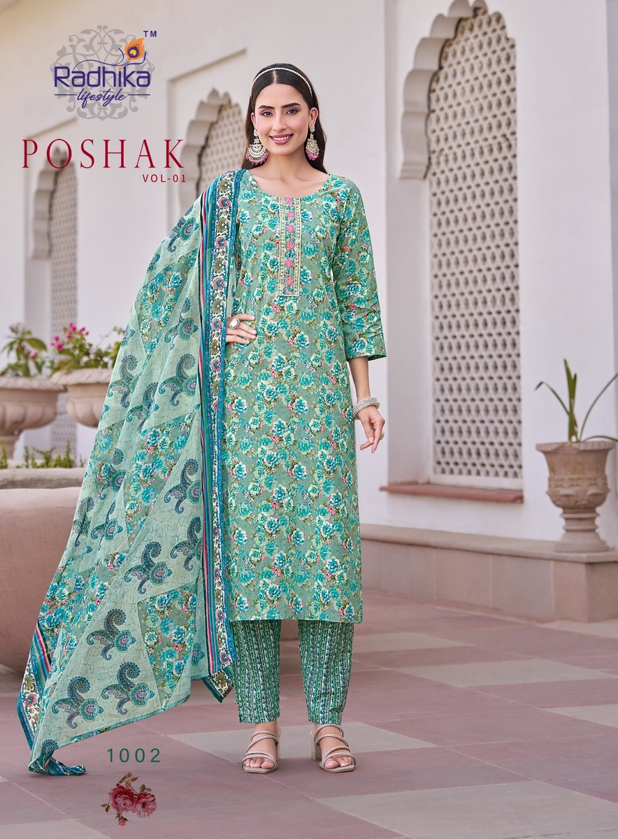 Radhika Lifestyle Poshak Vol 1 Cotton Salwar Kameez Catalog collection 16