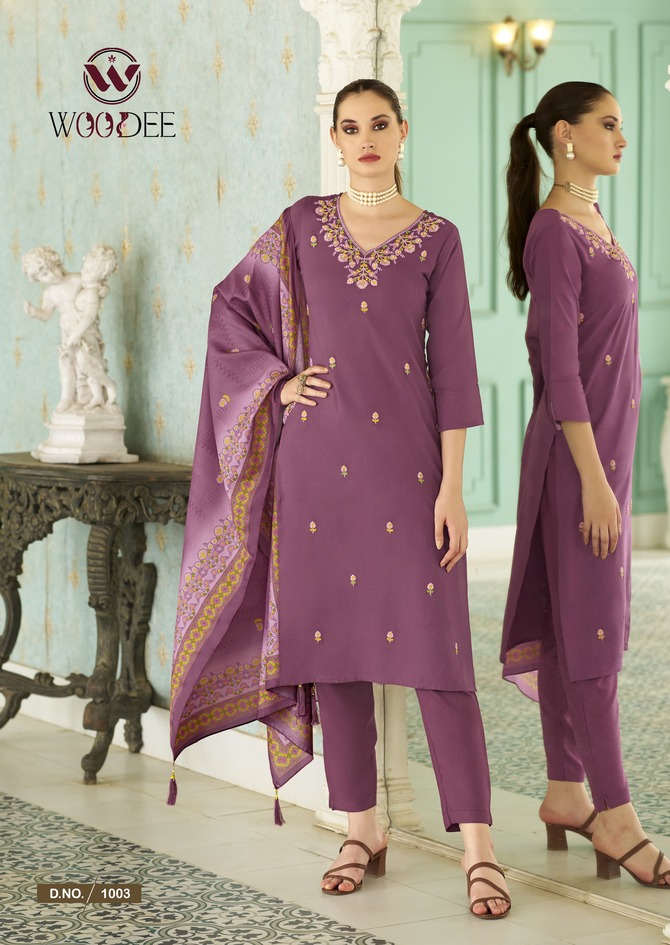 Woodee Chitra Kurti Palazzo Set With Dupatta Catalog collection 5