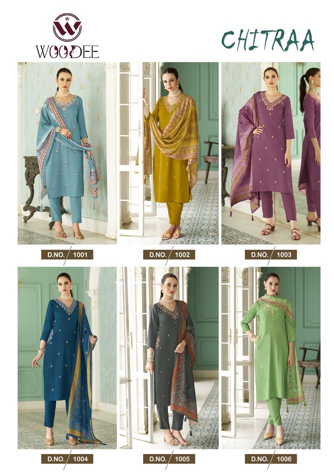 Woodee Chitra Kurti Palazzo Set With Dupatta Catalog collection 10