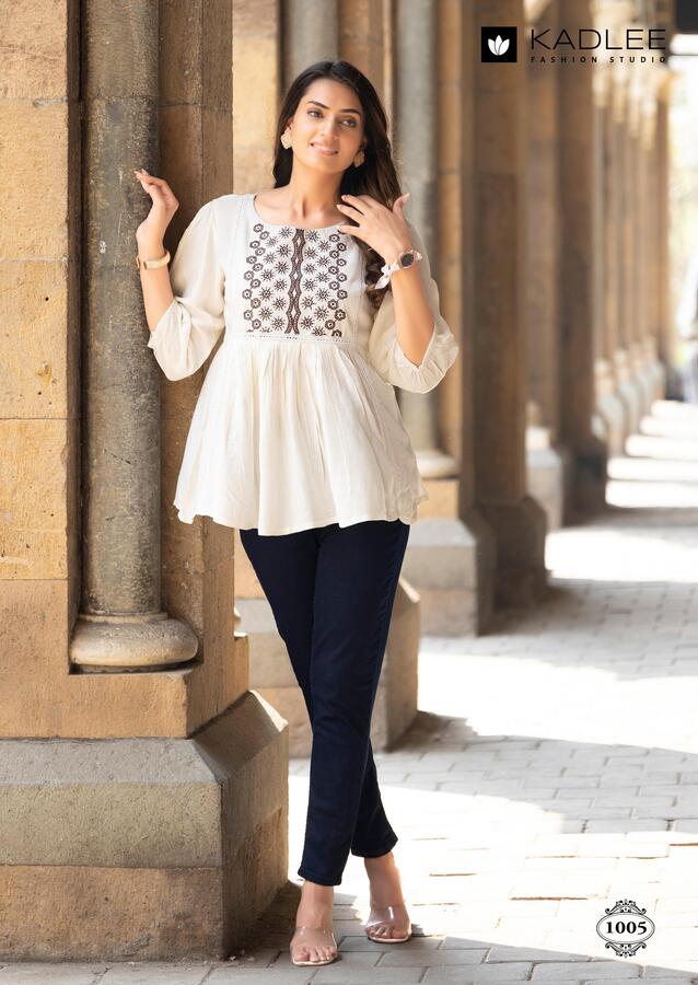 Kadlee Crystal Rayon Kurti Catalog collection 2