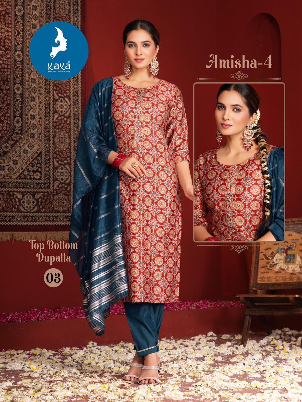 Kaya Kurti Amisha Vol 4 Printed Salwar Kameez Catalog collection 7
