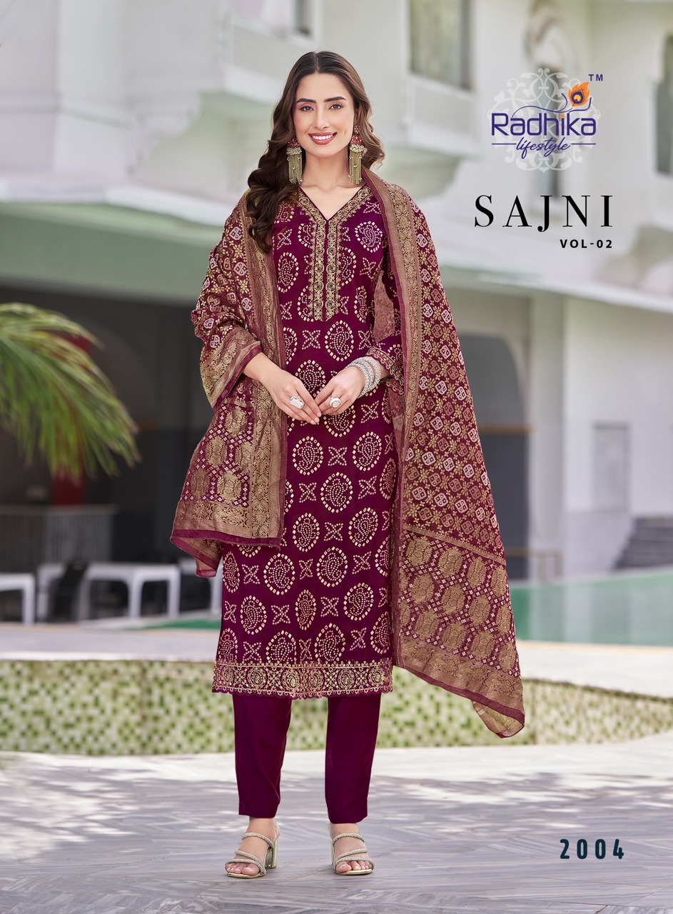 Radhika Lifestyle Sajni Vol 2 Printed Salwar Kameez Catalog collection 14