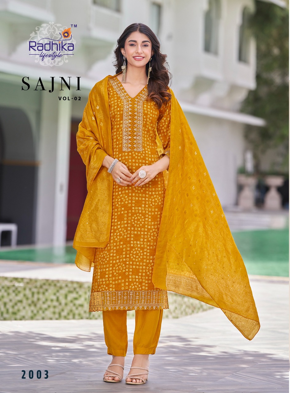 Radhika Lifestyle Sajni Vol 2 Printed Salwar Kameez Catalog collection 16