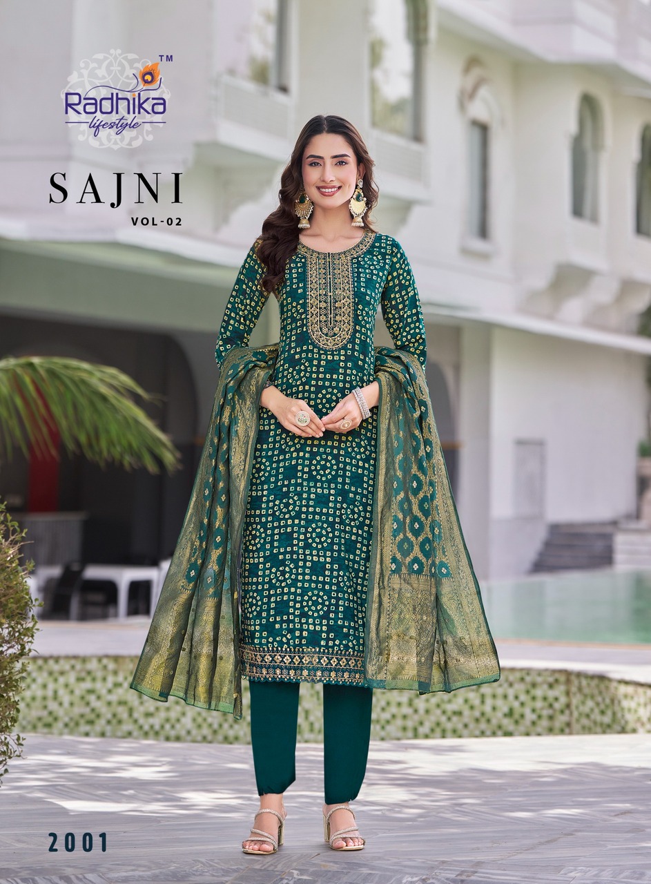 Radhika Lifestyle Sajni Vol 2 Printed Salwar Kameez Catalog collection 20