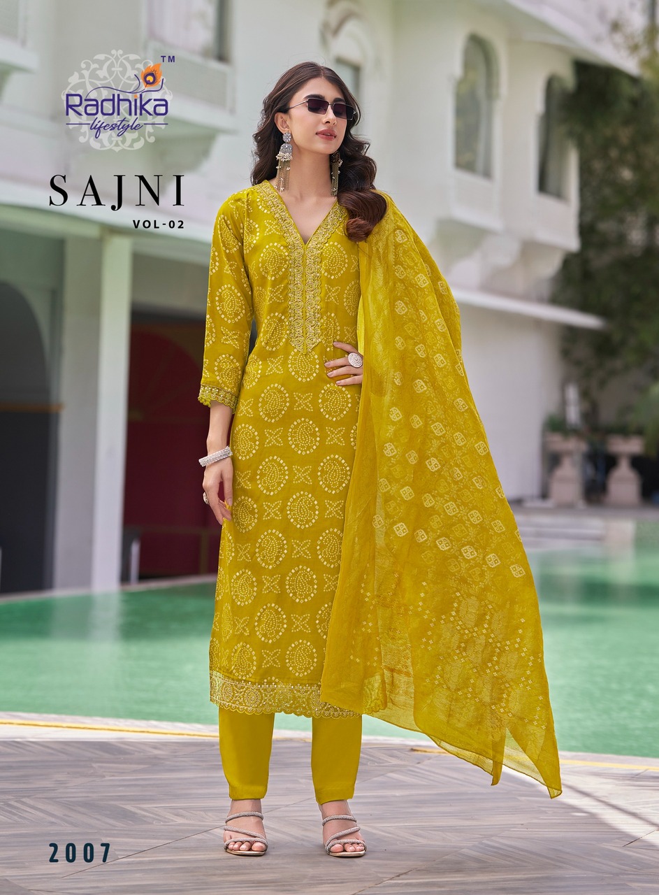 Radhika Lifestyle Sajni Vol 2 Printed Salwar Kameez Catalog collection 8