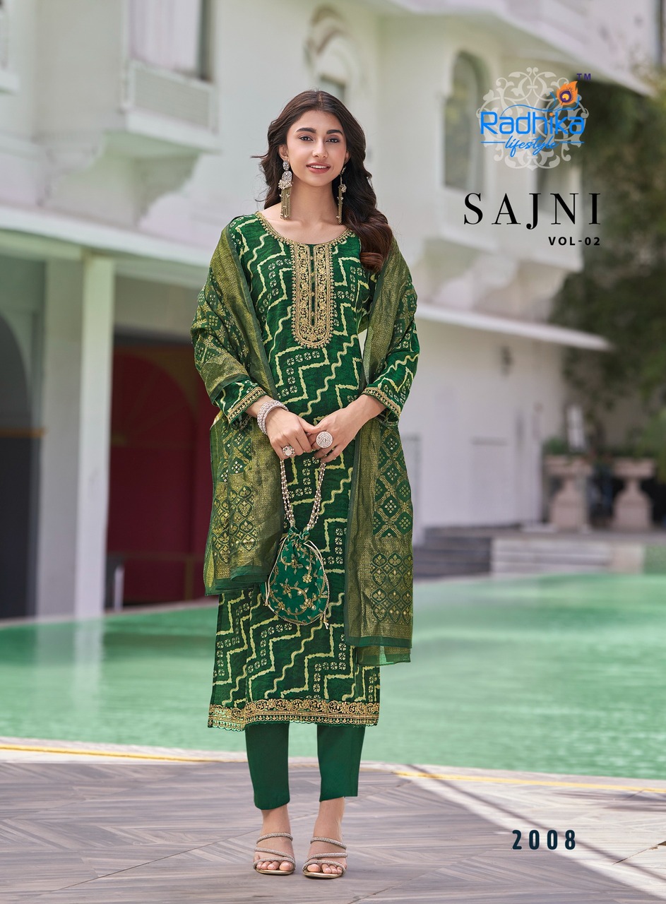 Radhika Lifestyle Sajni Vol 2 Printed Salwar Kameez Catalog collection 5