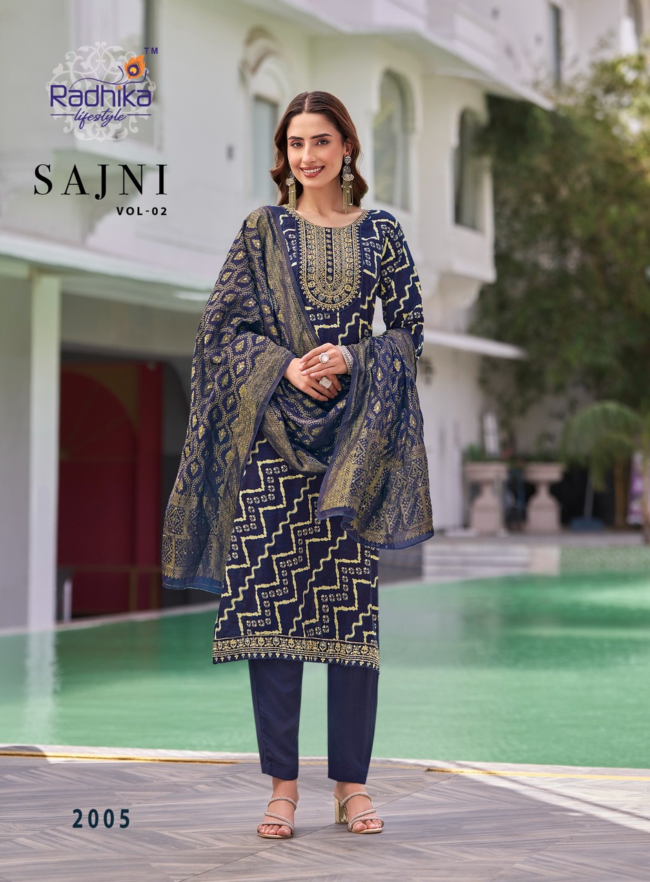 Radhika Lifestyle Sajni Vol 2 Printed Salwar Kameez Catalog collection 13