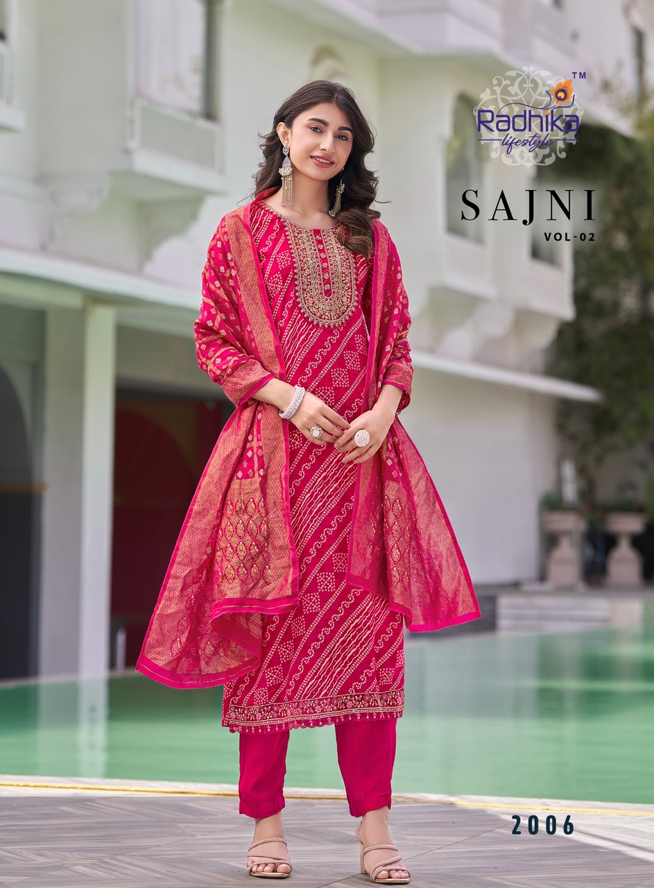 Radhika Lifestyle Sajni Vol 2 Printed Salwar Kameez Catalog collection 9