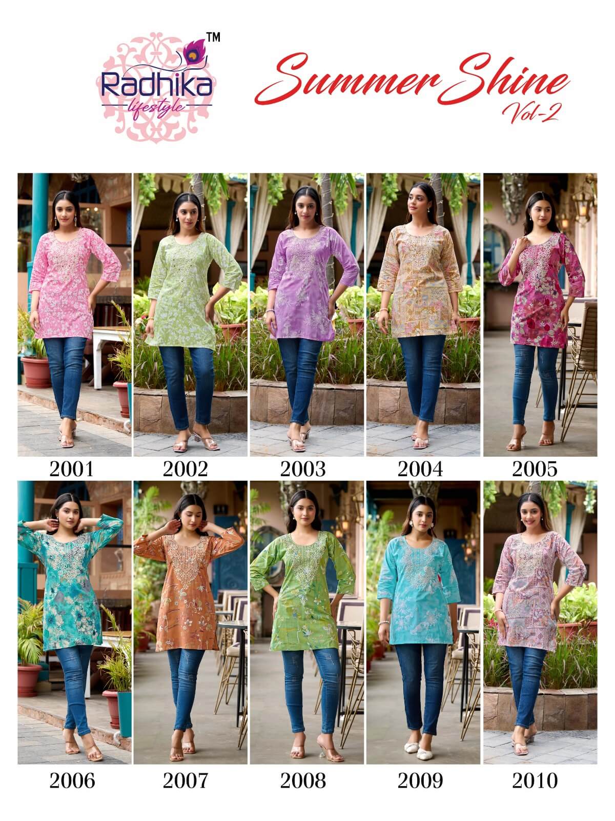Radhika Lifestyle Summer Shine Vol 2 Cotton Kurtis Catalog collection 5
