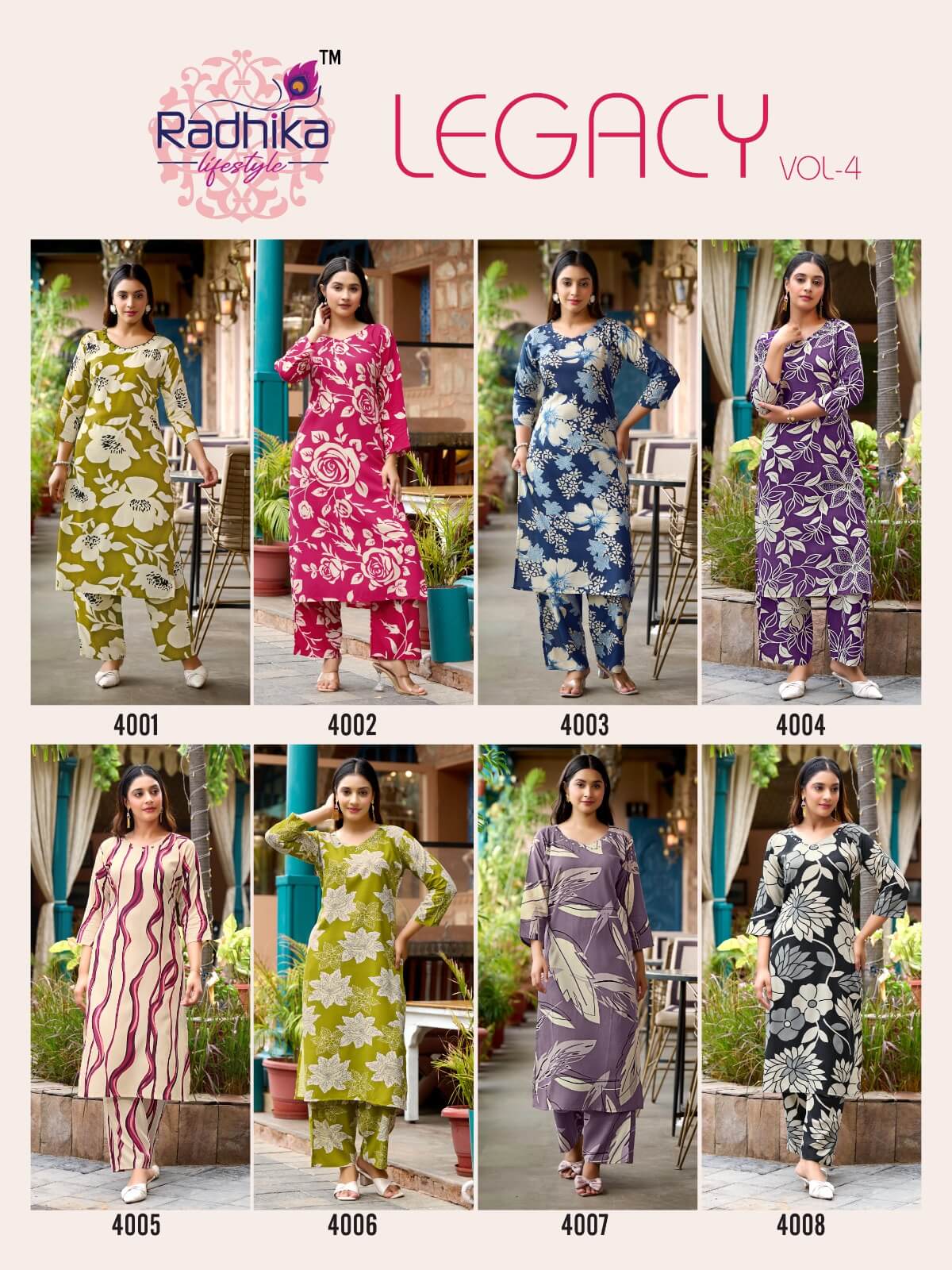 Radhika Lifestyle Legacy Vol 4 Co Ord Set Catalog collection 14
