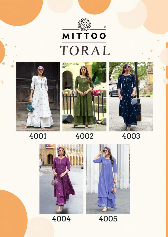Mittoo Kurti Toral Kurtis With Bottom Catalog collection 10