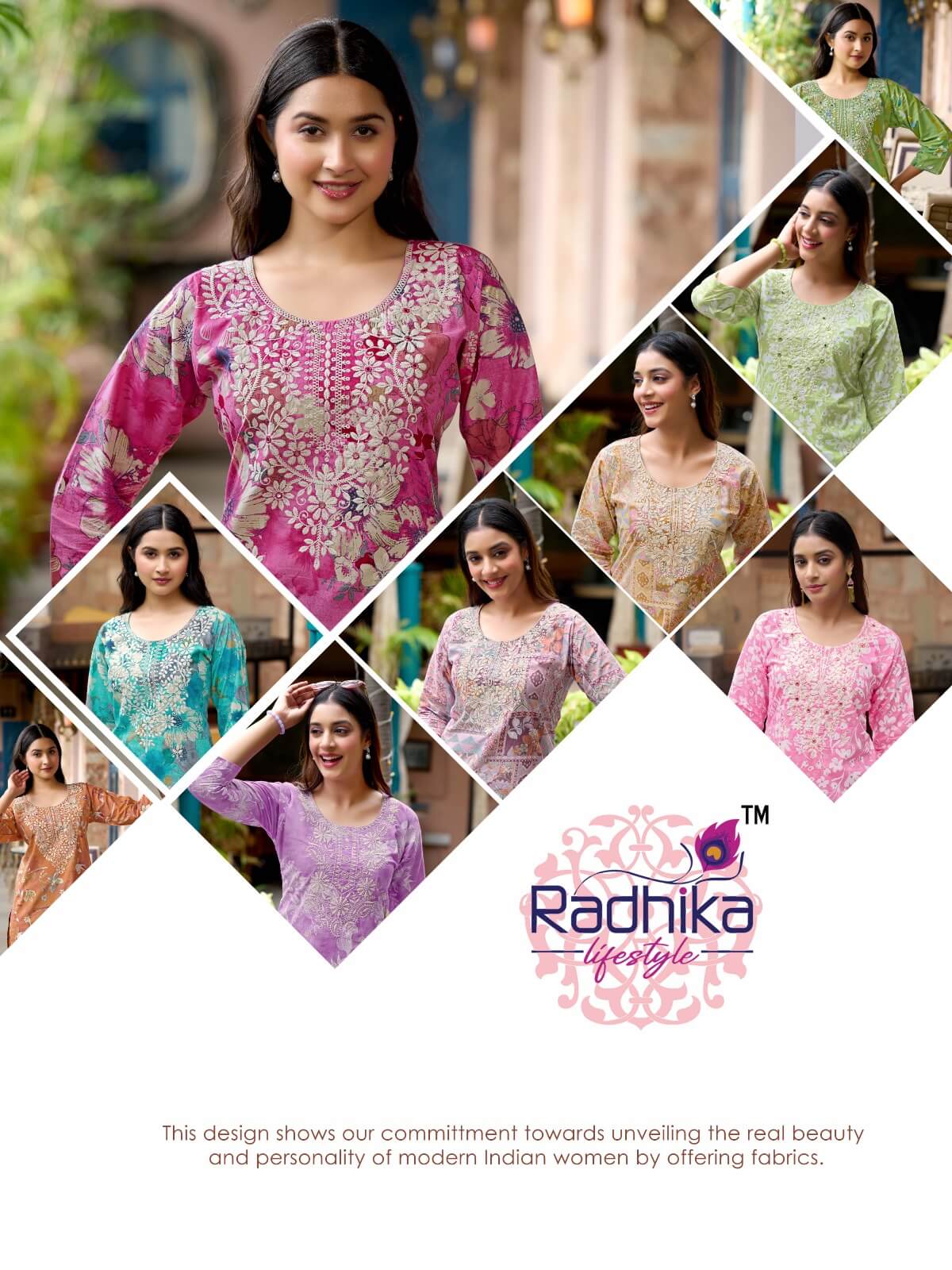 Radhika Lifestyle Summer Shine Vol 2 Cotton Kurtis Catalog collection 6