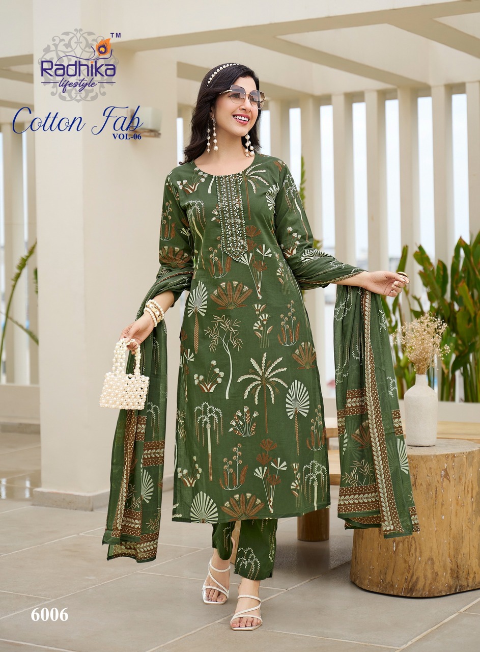 Radhika Lifestyle Cotton Fab 6 Cotton Salwar Kameez Catalog collection 2