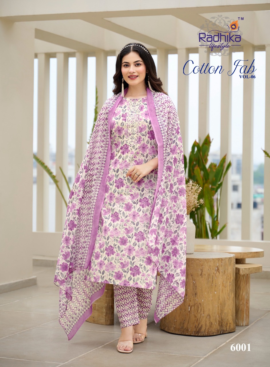 Radhika Lifestyle Cotton Fab 6 Cotton Salwar Kameez Catalog collection 9