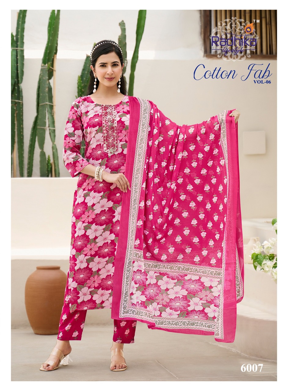 Radhika Lifestyle Cotton Fab 6 Cotton Salwar Kameez Catalog collection 1