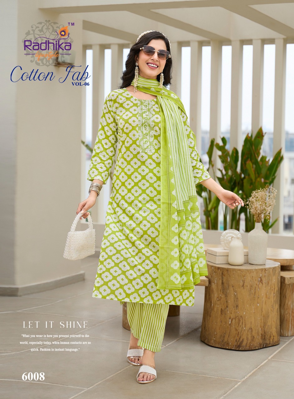 Radhika Lifestyle Cotton Fab 6 Cotton Salwar Kameez Catalog collection 13