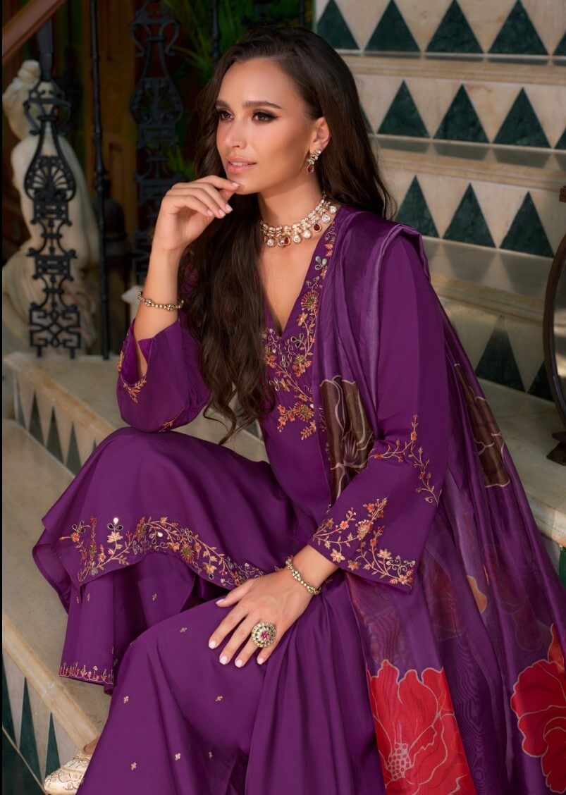 Lily Lali Angrakhha Kurti Palazzo Set With Dupatta Catalog collection 5