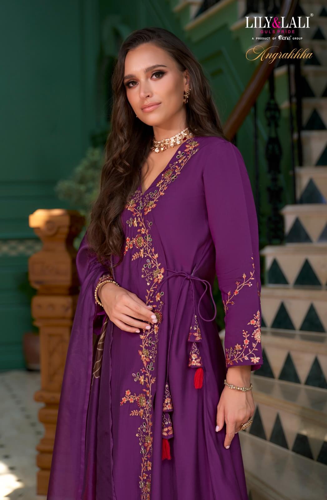 Lily Lali Angrakhha Kurti Palazzo Set With Dupatta Catalog collection 4