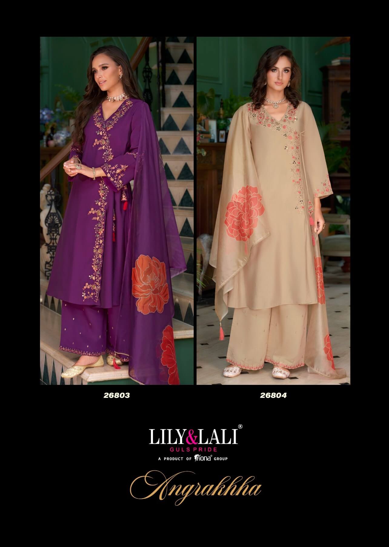 Lily Lali Angrakhha Kurti Palazzo Set With Dupatta Catalog collection 15