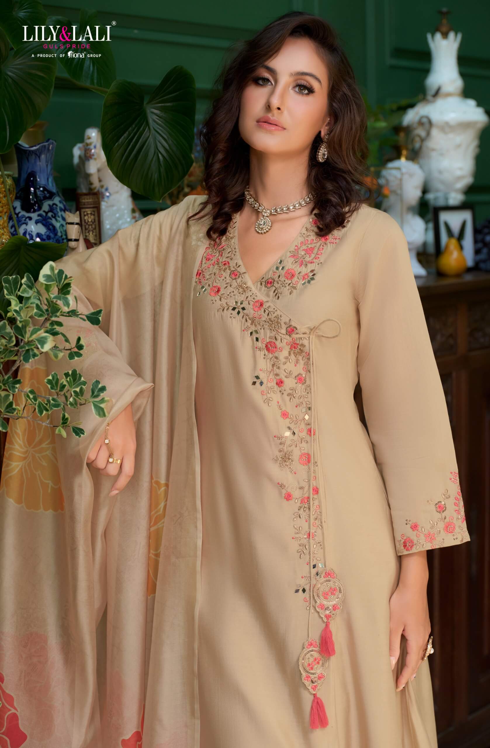Lily Lali Angrakhha Kurti Palazzo Set With Dupatta Catalog collection 1