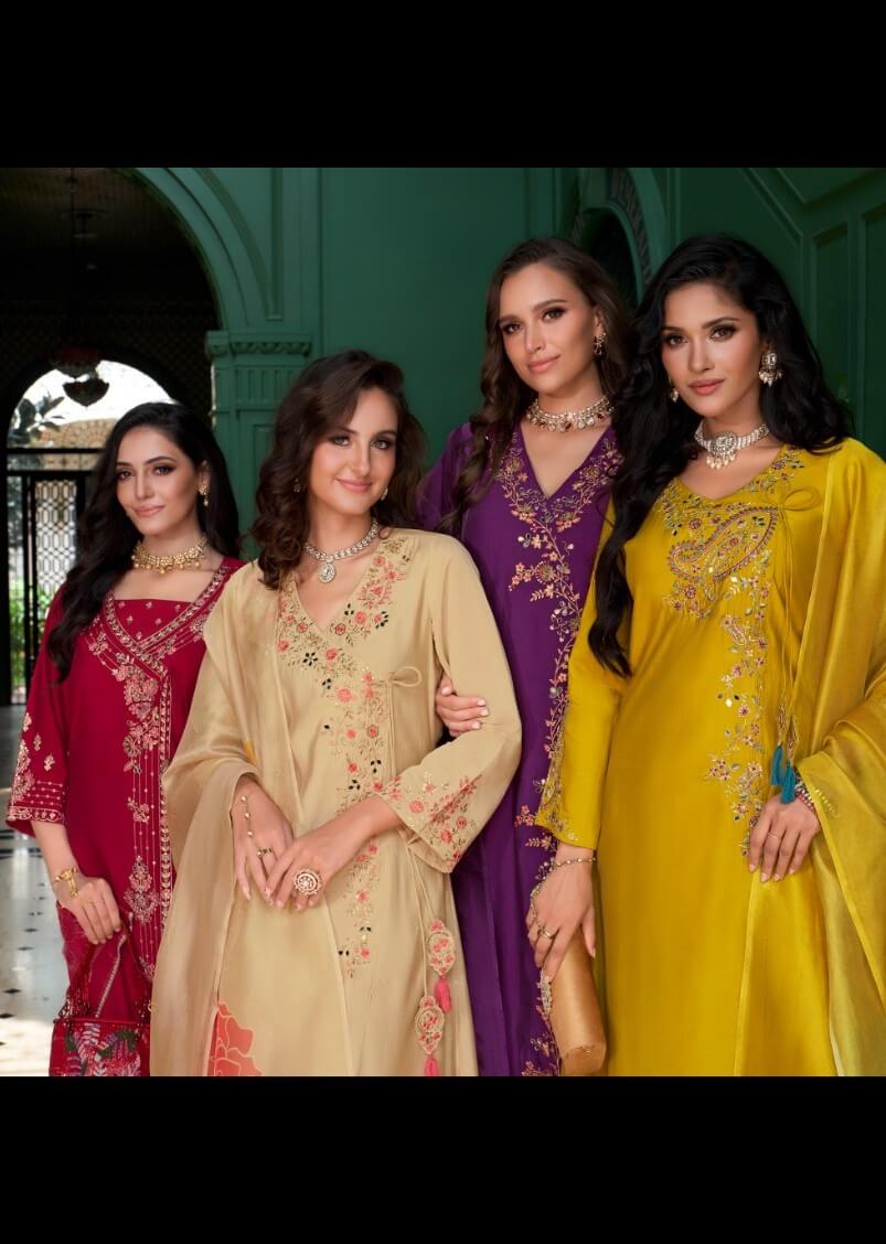 Lily Lali Angrakhha Kurti Palazzo Set With Dupatta Catalog collection 13