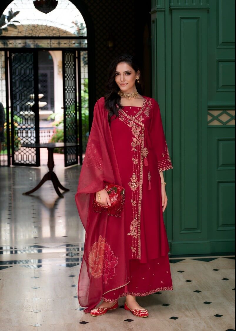 Lily Lali Angrakhha Kurti Palazzo Set With Dupatta Catalog collection 12
