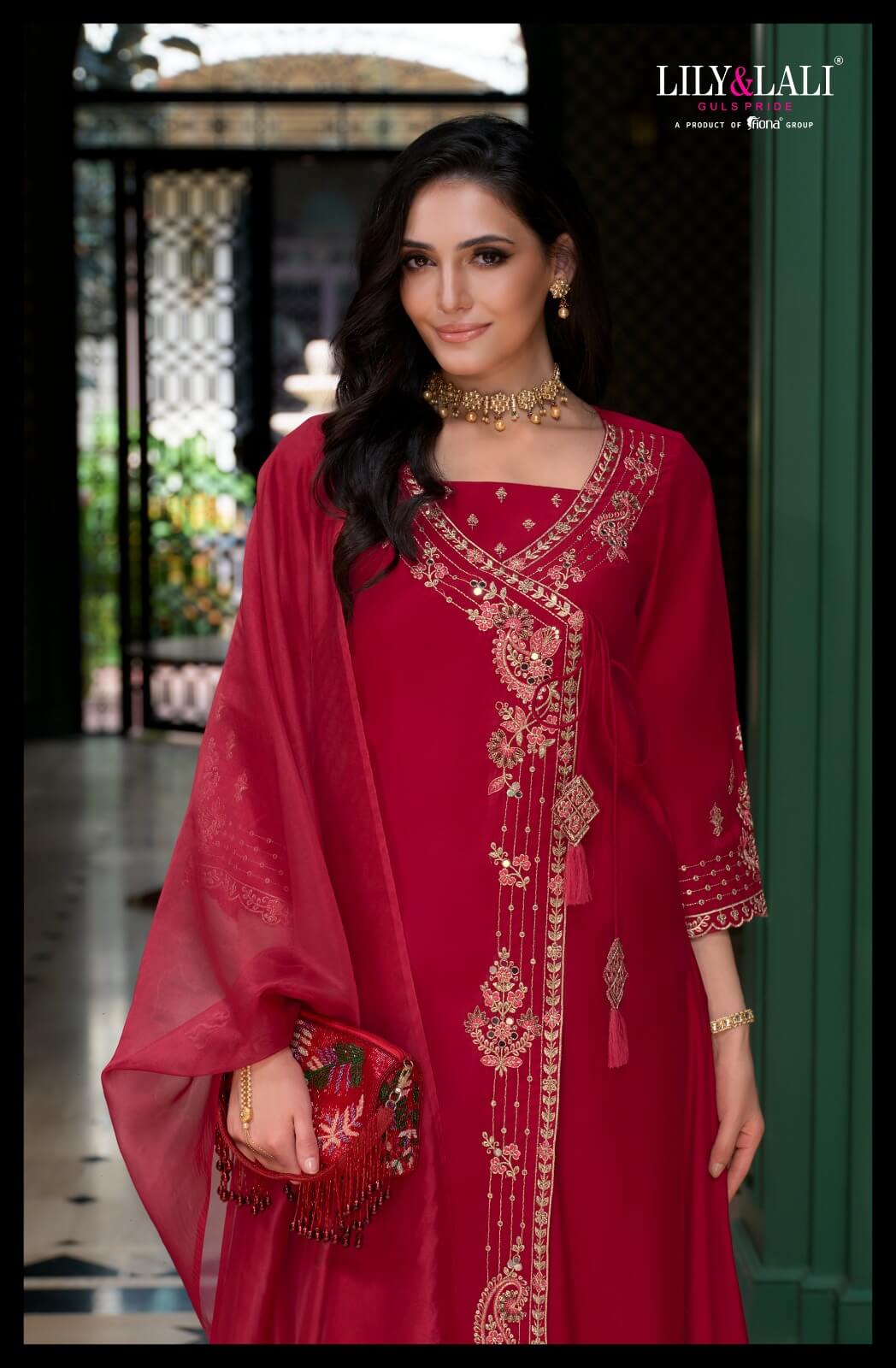 Lily Lali Angrakhha Kurti Palazzo Set With Dupatta Catalog collection 10