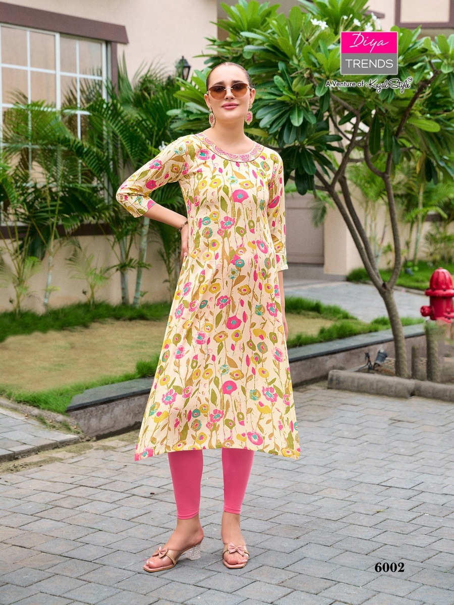 Diya Trends Straight Rayon Kurti Size Set collection 9