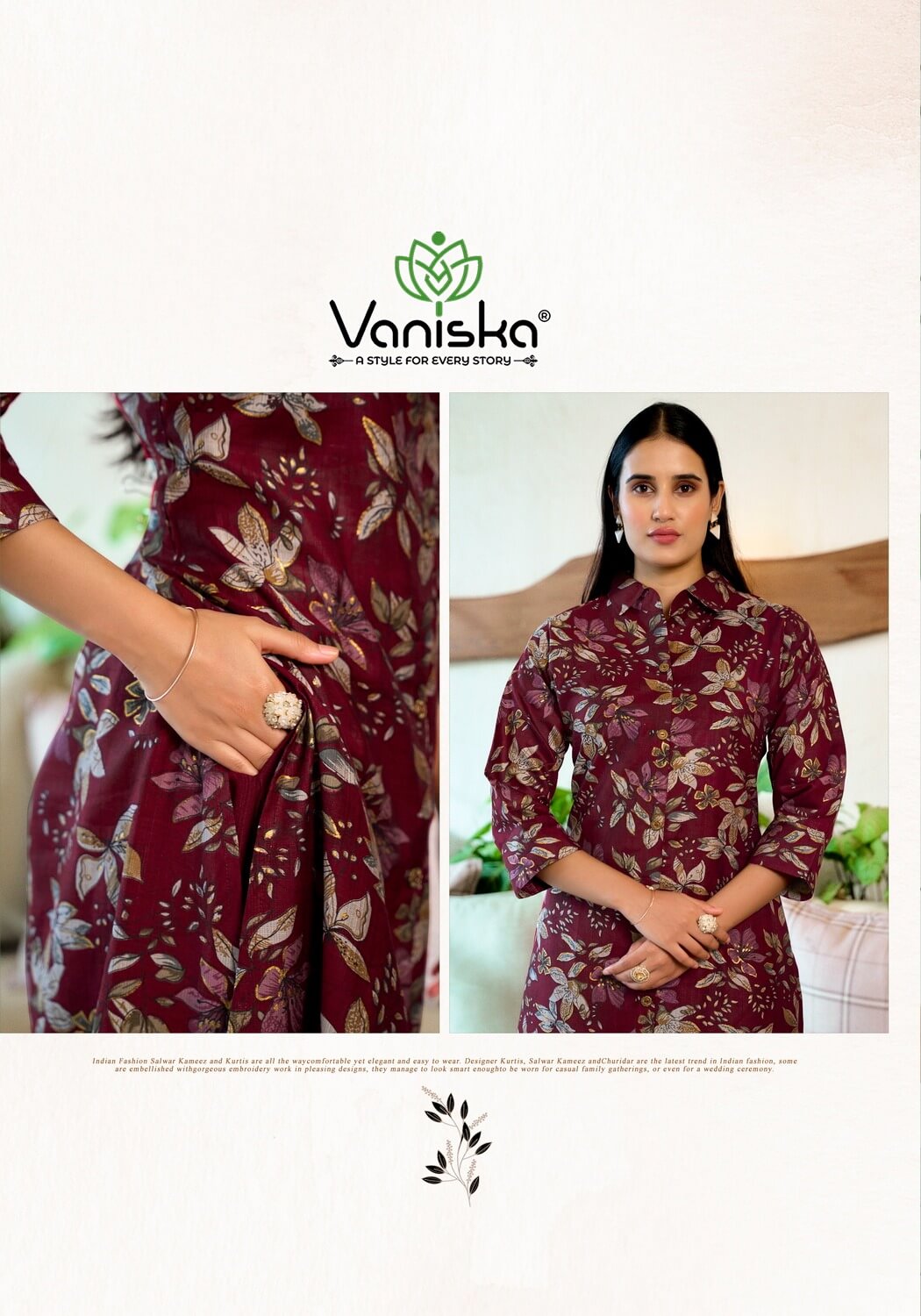 Vaniska Flower Velly Kurtis With Bottom Catalog collection 11