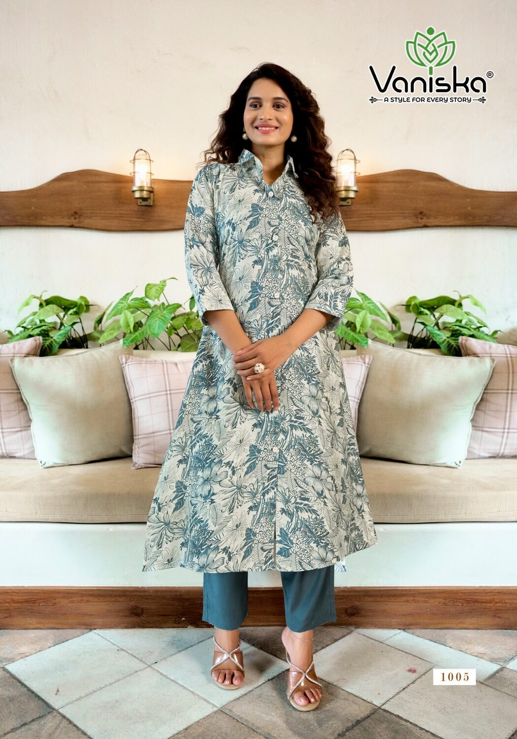 Vaniska Flower Velly Kurtis With Bottom Catalog collection 6