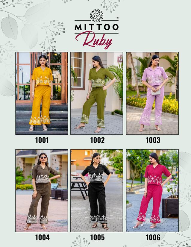 Mittoo Kurti Ruby Co Ord Set Catalog collection 10
