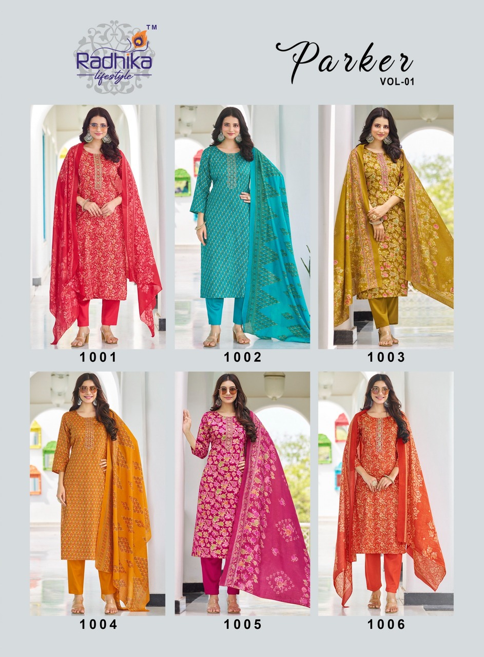 Radhika Lifestyle Parker Printed Salwar Kameez Catalog collection 1