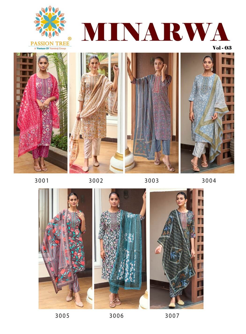 Passion Tree Minarava Vol 3 Printed Salwar Kameez Catalog collection 1