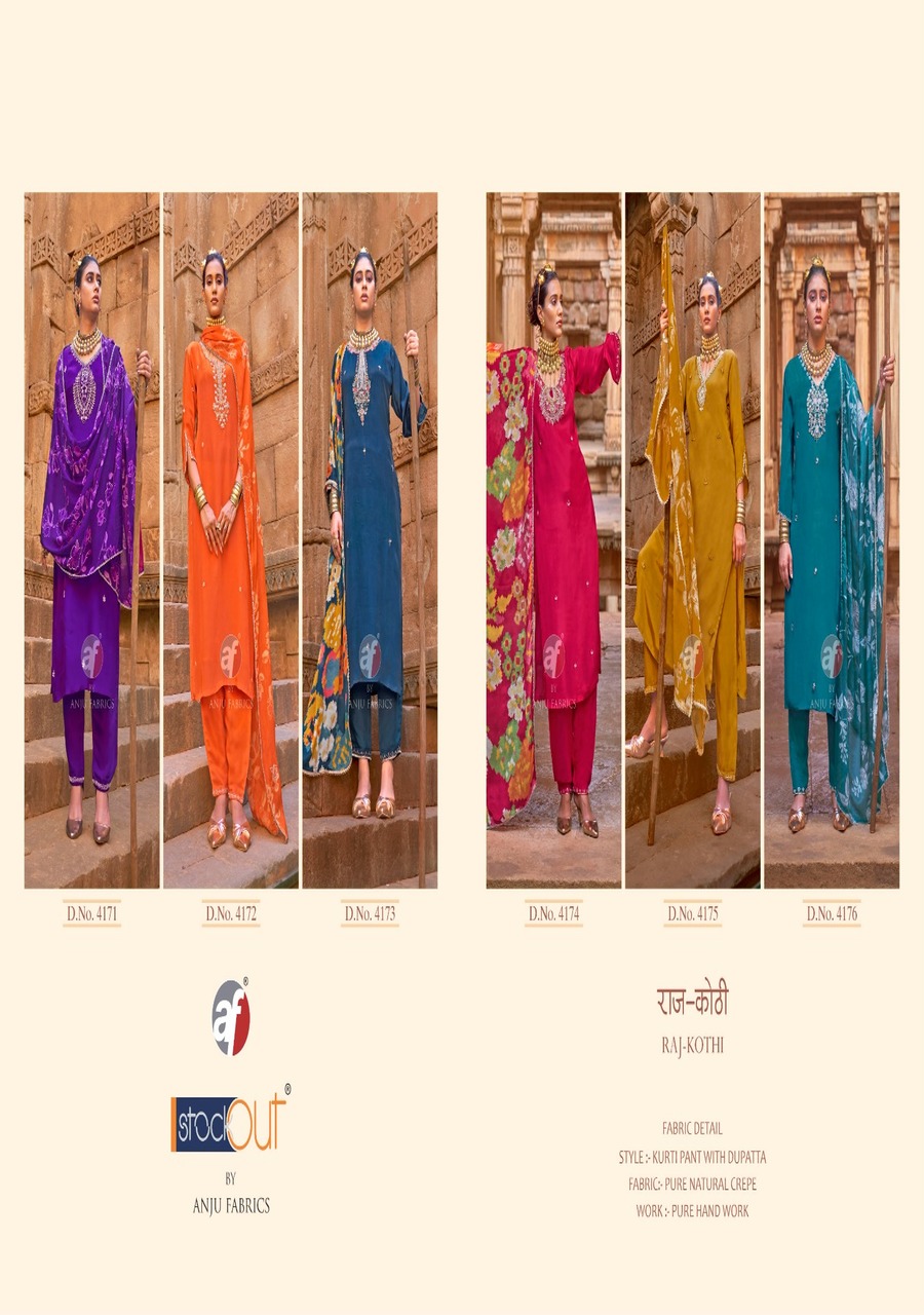 Anju Fabrics Raj Kothi Readymade Dress Catalog collection 14
