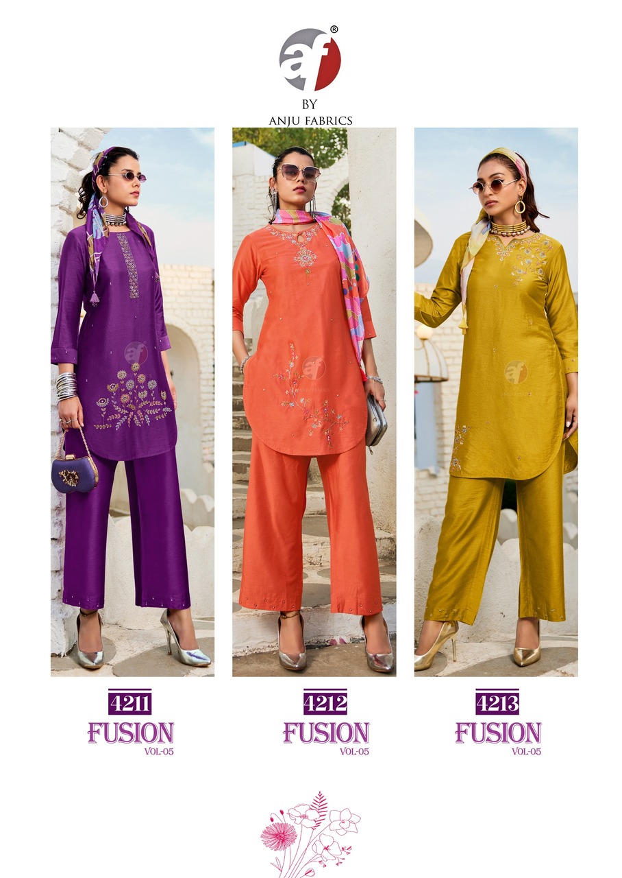 Anju Fabrics Fusion Vol 5 Western Wear Catalog collection 13